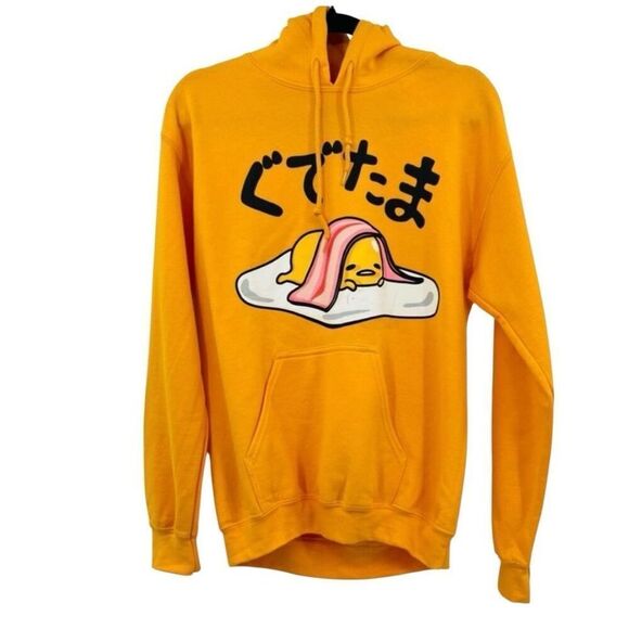 Sanrio Gudetama Sweatshirt Oversized Hoodie Yellow The Lazy Egg Size S - Picture 1 of 5